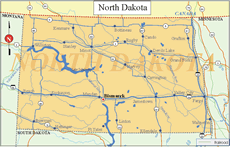 North Dakota State Map - Click or Tap For Larger View