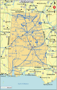 Alabama State Map - Click or Tap For Larger View