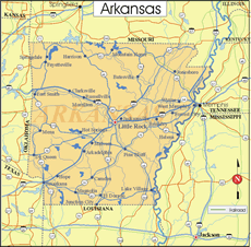 Arkansas State Map - Click or Tap For Larger View