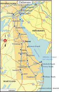 Delaware State Map - Click or Tap For Larger View