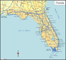 Florida State Map - Click or Tap For Larger View