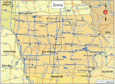 Iowa State Map - Click or Tap For Larger View