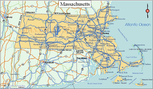 Massachusetts State Map