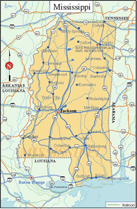 Mississippi State Map