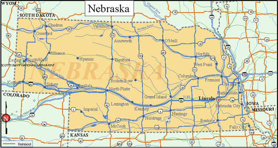 Nebraska State Map