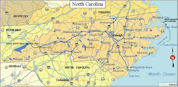 North Carolina State Map