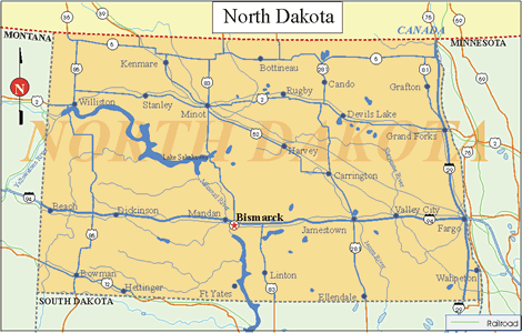 North Dakota State Map