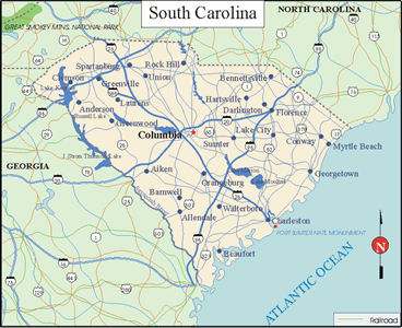 South Carolina State Map