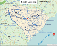 South Carolina State Map - Click or Tap For Larger View