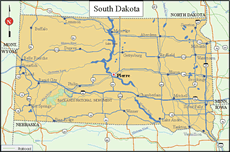 South Dakota State Map - Click or Tap For Larger View