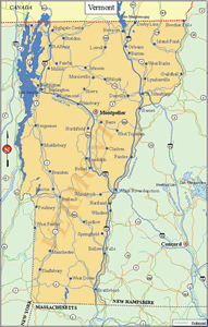 Vermont State Map - Click or Tap For Larger View
