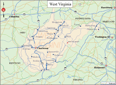 West Virginia State Map - Click or Tap For Larger View