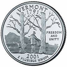 Vermont State Quarter - Back