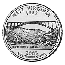 West Virginia State Quarter - Back